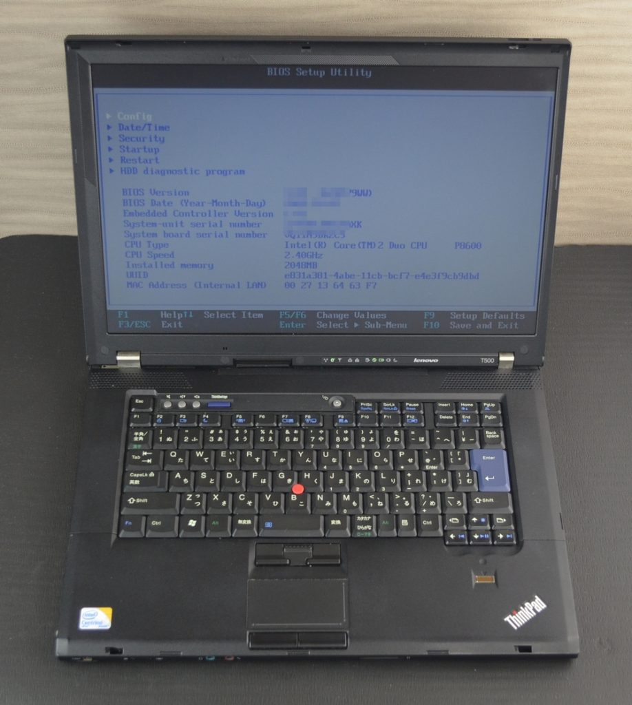 壊れたノートパソコン買取りました！Lenovo ThinkPad T500 Win7 Pro