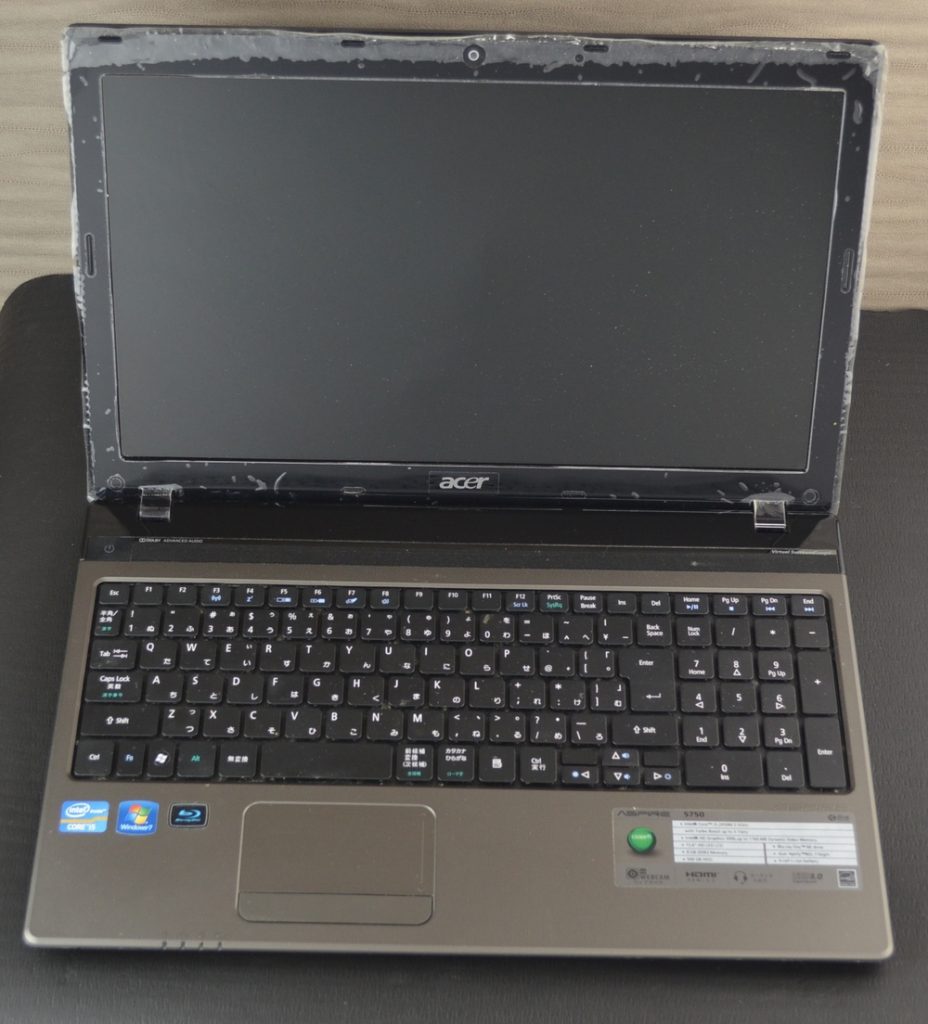 壊れたノートパソコン買取りました！acer ASPIRE 5750-F58D/LK Win7 Core i5,壊れたノートパソコン高額買取中！